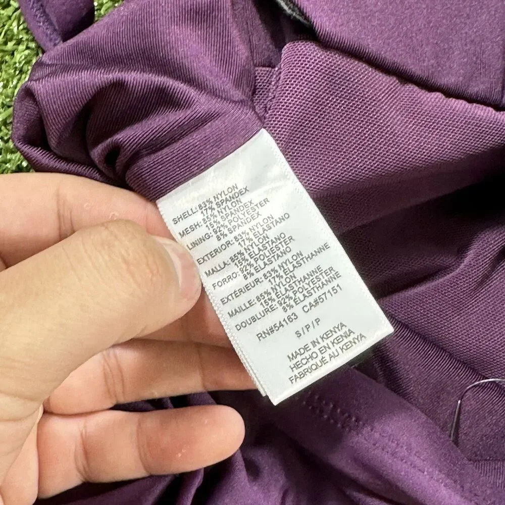 New DKNY Womens S Purple 1 Piece Swimming Bathing Suit Swimsuit - Picture 8 of 9